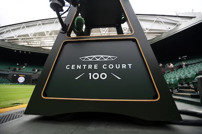 Logotipo en homenaje a los 100 años de la central de Wimbledon.