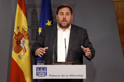 Oriol Junqueras al Palau de la Moncloa.