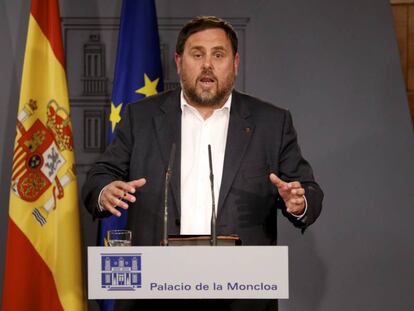 Oriol Junqueras al Palau de la Moncloa.