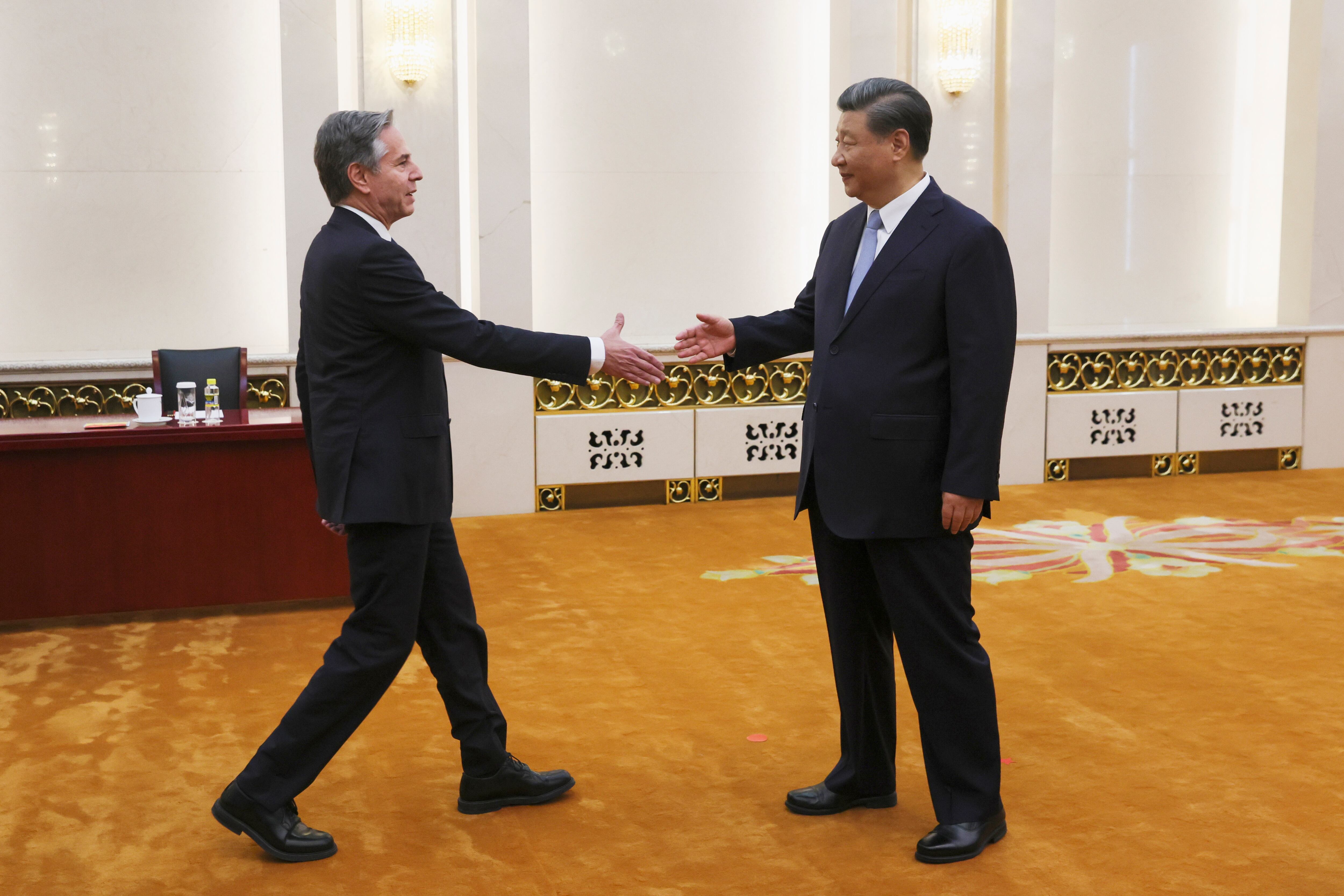 El secretario de Estado de EE UU, Antony Blinken, durante su encuentro con el presidente chino Xi Jingping, el pasado 19 de junio. 