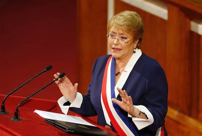 Michelle Bachelet realiza en su último discurso de Cuenta Pública.