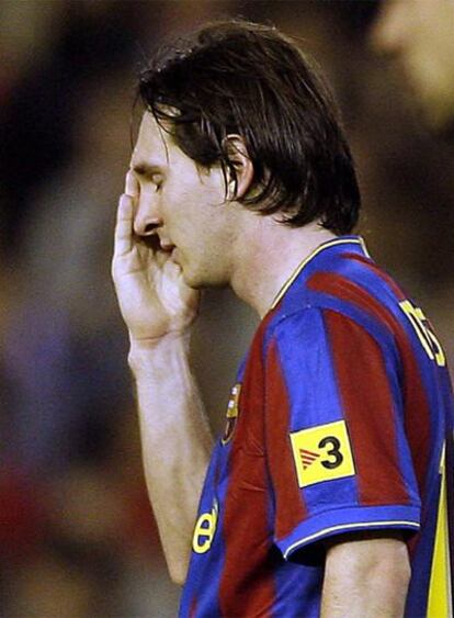 Messi, en un momento del partido del sábado contra el Valencia.