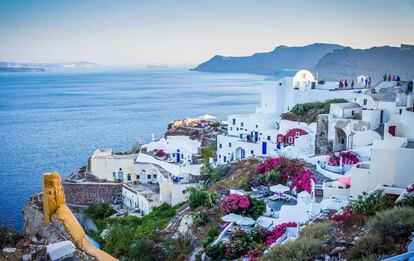 Una vista de Santorini.