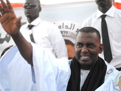 Biram Dah Abeid, durante un acto de campaña en las elecciones de junio de 2014.