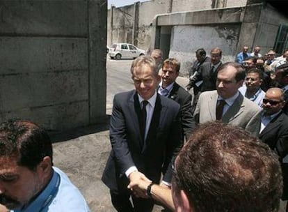 El enviado especial del Cuarteto para Oriente Próximo, Tony Blair, a su llegada a la franja de Gaza.