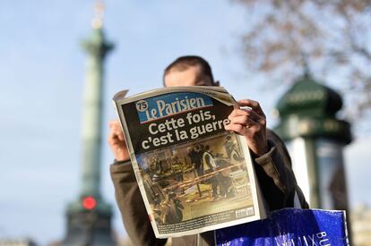 "Esta vez es la guerra", titular de portada el diario francés Le Parisien.