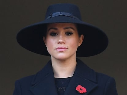 A duquesa de Sussex durante cerimônia no centro de Londres, em 10 de novembro de 2019.