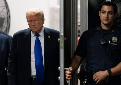 Donald Trump, en el juzgado de Nueva York este jueves.