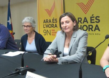 Casals y Forcadell esta mañana en la presentación de la campaña.