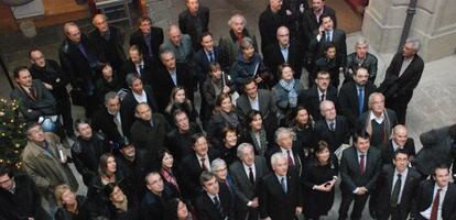 Algunos de los escritores asistentes al acto de presentación del Plan de Lectura de la Generaltiat para los próximos años.