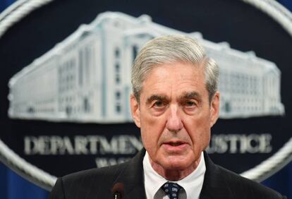 Robert S. Mueller, el pasado 29 de mayo en el Departamento de Justicia.