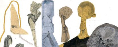 De izquierda a derecha, arriba: Voltaire, Wittgenstein, Ortega y Gasset, Séneca y Maquiavelo; debajo, Nietzsche y Marx.