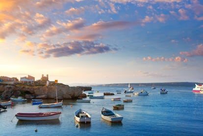 Varias barcas amarradas en la isla de Tabarca, en la provincia de Alicante.