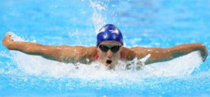 Mireia Belmonte, en la final de los 200 metros mariposa en el Campeonato del Mundo de 2013 en Barcelona.