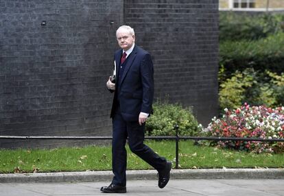 El viceministro principal noirland&eacute;s, Martin McGuinness, en Londres, el 24 de octubre de 2016.