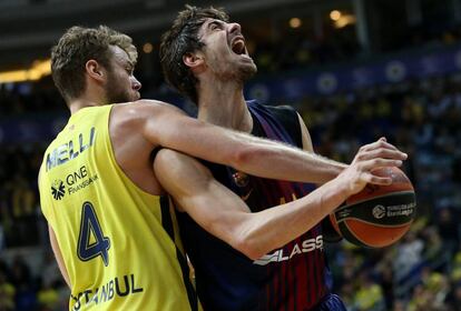 Melli y Tomic, en el Fenerbah&ccedil;e-Bar&ccedil;a.