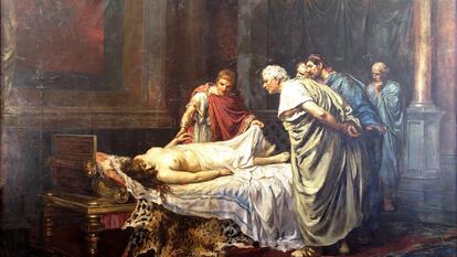 'Nerón ante el cadáver de su madre, Agripina', pintura de Arturo Montero y Calvo del Museo de Jaén.
