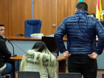 Defendant David Serrano glances at Julen’s parents during the court hearing today. 