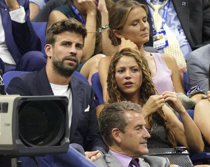 El futbolista Gerard Pique y la cantante Shakira, el miércoles, en las gradas del US Open, en Nueva York. 