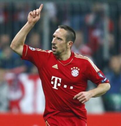 Ribéry, durante el partido de ida.