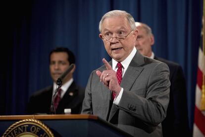 El fiscal general, Jeff Sessions, este viernes durante su comparecencia.