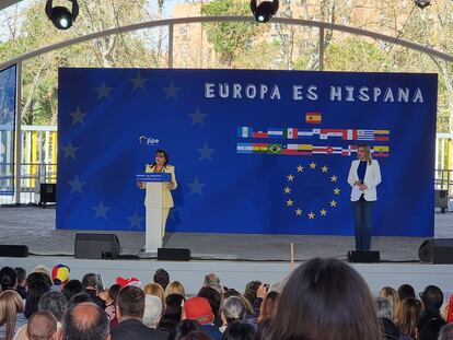 Yadira Maestre, en el acto 'Europa es Hispana' del 25 de marzo, en Madrid.