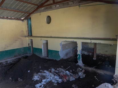 El interior del salón de fiestas en Tenango del Valle, donde fueron localizadas decenas de costales con restos humanos, el pasado 18 de enero.