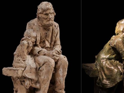 'Els primers freds', en guix i en bronze, obres realitzades per Miquel Blay el 1892.