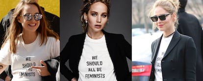 De izquierda a derecha: las actrices Natalie Portman y Jennifer Lawrence y la 'it girl' Chiara Ferragni.