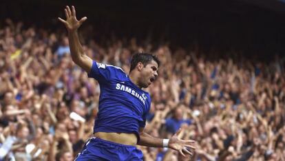 Diego Costa celebra un gol ante el Swansea.