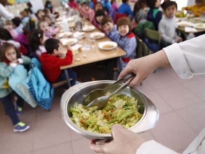 Comedor escolar de un colegio p&uacute;blico de Madrid. 