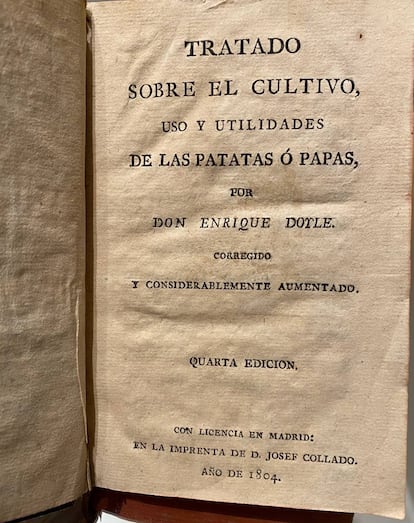 Libro de Enrique Doyle para promocionar el cultivo de las patatas.