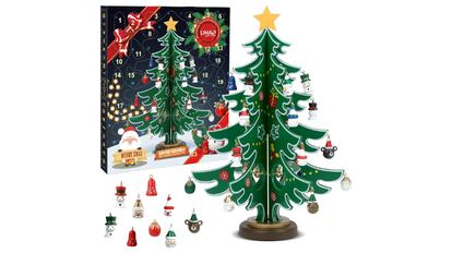 Calendario de adviento de árbol de Navidad.