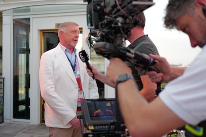 Becker, durante una entrevista con Eurosport/Max en la cobertura de los Juegos.