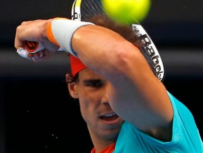 Nadal during a training session in Australia.