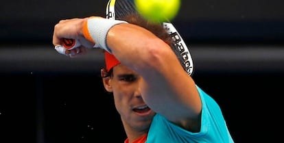 Nadal, durante un entrenamiento en Australia.