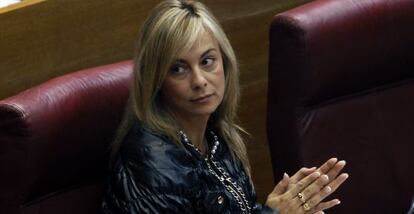 Sonia Castedo, alcaldesa de Alicante, durante un pleno en las Cortes Valencianas. 