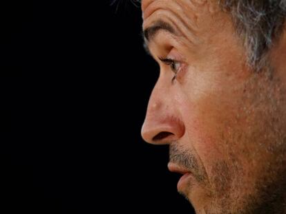 Luis Enrique, durant la roda de premsa.