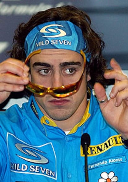 Fernando Alonso, durante su conferencia de prensa de ayer.