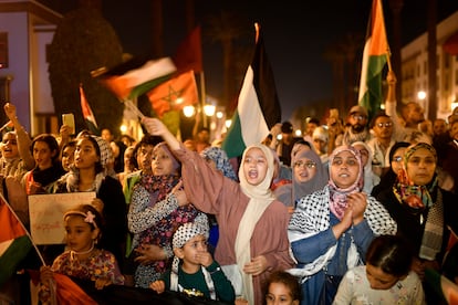 Protesta en Rabat, Marruecos. 
