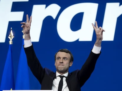 Macron se dirige aos seus seguidores após conhecer os resultados.