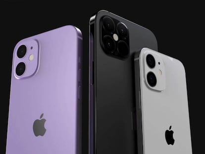 Diseño de concepto de los nuevos iPhone 12.