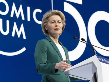 Ursula von der Leyen, presidenta de la Comisión Europea, en Davos