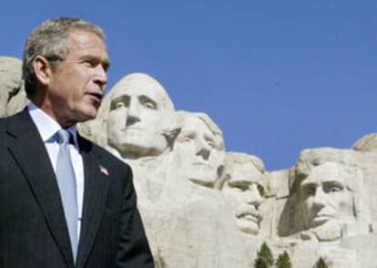 George W. Bush, durante un discurso pronunciado el pasado jueves en el monte Rushmore, en Dakota del Sur.