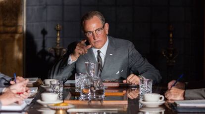 Woody Harrelson, como Lyndon B. Johnson en 'A la sombra de Kennedy'.