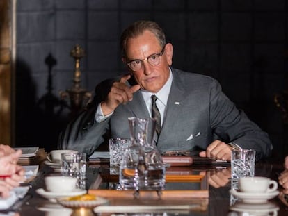 Woody Harrelson, como Lyndon B. Johnson en 'A la sombra de Kennedy'.