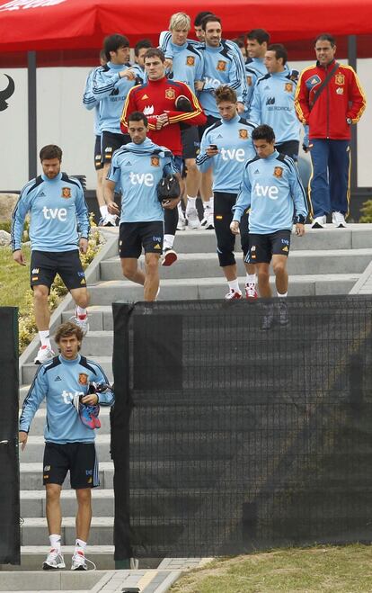 Los jugadores españoles, en el hotel de concentración.