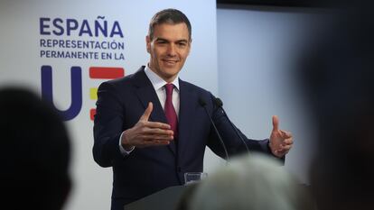 El presidente del Gobierno, Pedro Sánchez, la semana pasada en Bruselas.