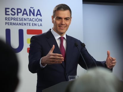 El presidente del Gobierno, Pedro Sánchez, la semana pasada en Bruselas.