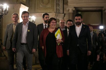 Dolors Bassa, el 28 de enero, en el Parlament de Cataluña, en Barcelona.